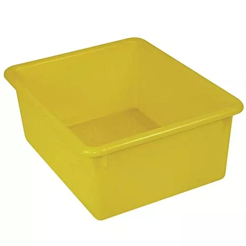 Romanoff ROM16103-3 Stowaway Plastic 5-Inch Letter Box (No Lid), Yellow, Pack of 3