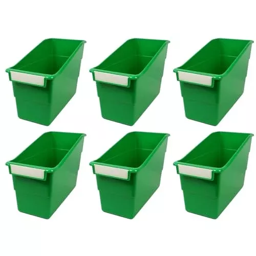 Romanoff ROM77205-6 Plastic Tattle Shelf File, 11.75-Inch x 7.5-Inch x 5.5-Inch, Green, Pack of 6