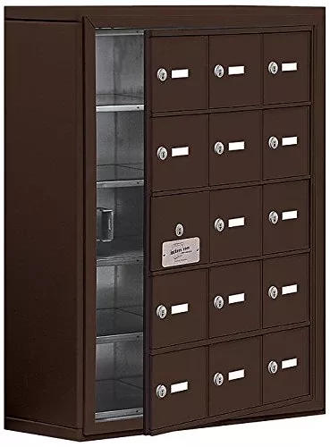 Salsbury Industries 19158-15ZSK Cell Phone-Access Panel-5 Unit Surface Mounted-Keyed Locks with 8-Inch Diameter Compartments, Bronze