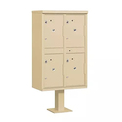 Salsbury Industries 3304SAN-U Outdoor 4 Compartments-USPS Access Parcel Locker, Sandstone