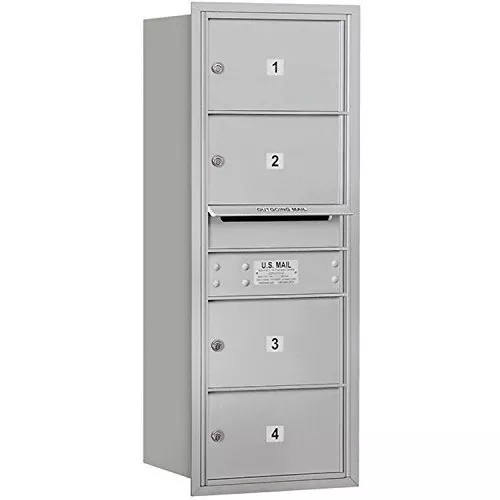 Salsbury Industries 3710S-04ARU 4C Horizontal Mailbox, Aluminum