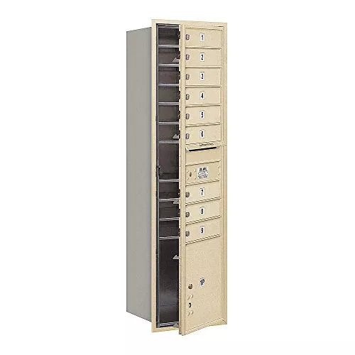 Salsbury Industries 3716S-09SFP 4C Horizontal Mailbox, Sandstone