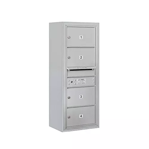 Salsbury Industries 3810S-04AFU 4C Surface Mounted Horizontal Mailbox, Aluminum