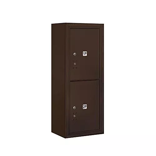 Salsbury Industries 3810S-2PZFU Surface Mounted Horizontal 4C Stand Alone Parcel Locker Mailbox, Bronze