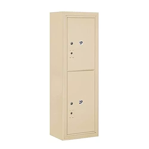 Salsbury Industries 3811S-2PSFU Surface Mounted Horizontal 4C Stand Alone Parcel Locker Mailbox, Sandstone