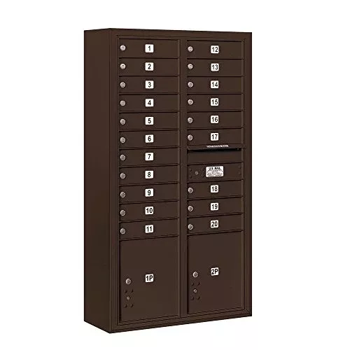 Salsbury Industries 3816D-20ZFU Surface Mounted Horizontal 4C Mailbox, Bronze