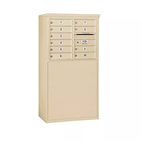 Salsbury Industries 3906D-10SFU Front Loading/Double Column Free Standing Horizontal 4C Mailbox, Sandstone