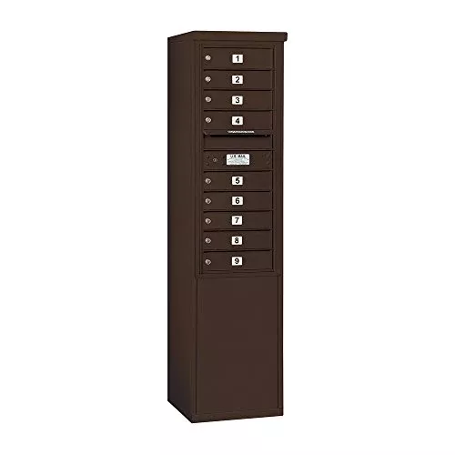 Salsbury Industries 3911S-09ZFU Free Standing Horizontal 4C Mailbox, Bronze
