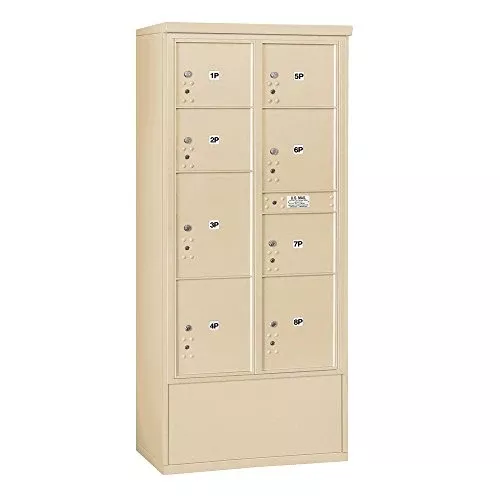 Salsbury Industries 3916D-8PSFP Free Standing Horizontal 4C Mailbox, Sandstone