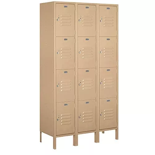 Salsbury Industries 54365TN-U Four Tier 45 6-Feet High 15-Inch Deep Unassembled Extra Wide Standard Metal Locker, Tan