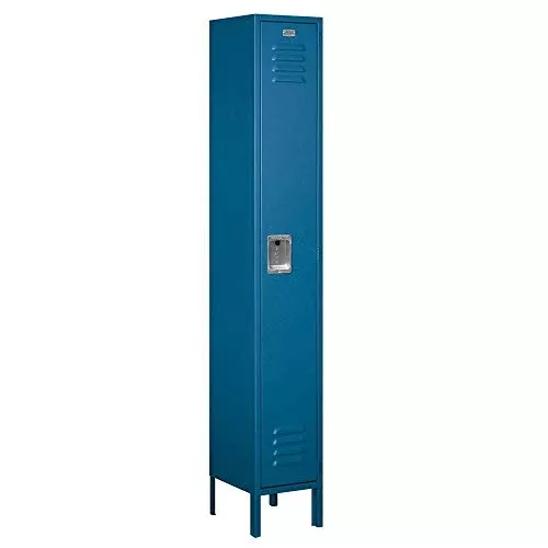Salsbury Industries 61162BL-U Single Tier 12-Inch Wide 6-Feet High 12-Inch Deep Unassembled Standard Metal Locker, Blue