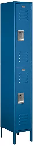 Salsbury Industries 62165BL-U Double Tier 12-Inch Wide 6-Feet High 15-Inch Deep Unassembled Standard Metal Locker, Blue