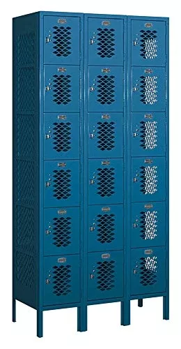 Salsbury Industries 76365BL-U Six Tier Box Style 36-Inch Wide 6-Feet High 15-Inch Deep Unassembled Vented Metal Locker, Blue