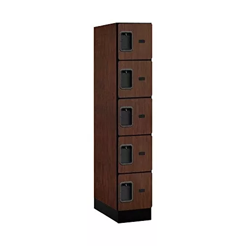 Salsbury Industries Five Tier Box Style Designer Wood Locker, Maple, 5' 1" x 21"