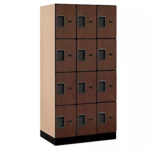 Salsbury Industries Four Tier Designer Wood Locker, Maple, 6' 3" x 21"