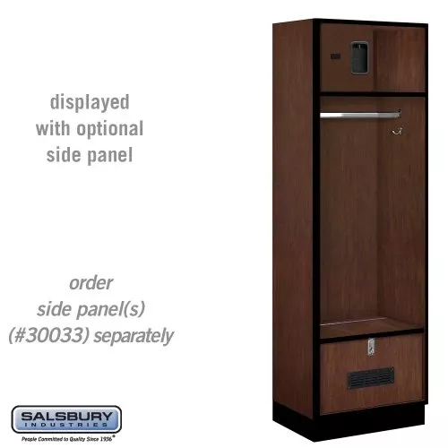 Salsbury Industries Open Access Designer Wood Locker, 18-Inch, Mahogany