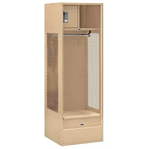 Salsbury Industries Open Access Standard Assembled Metal Locker, 6-Feet-24-Inch, Tan