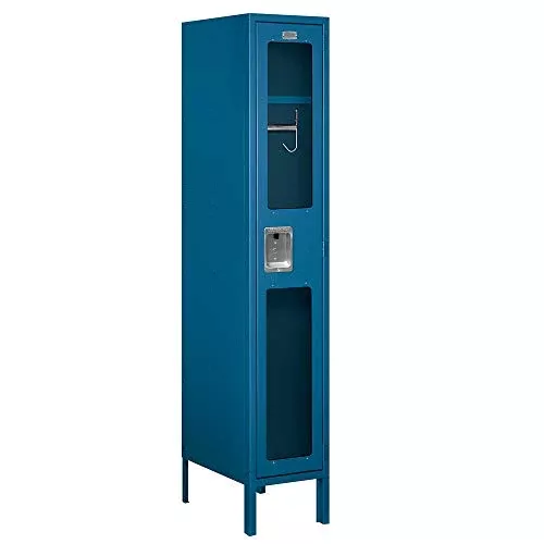 Salsbury Industries S-61158GY-A 12" Single Tier, 1 Wide x 5 Feet High x 18 Inches Deep, Assembled See-Through Metal Locker, Gray