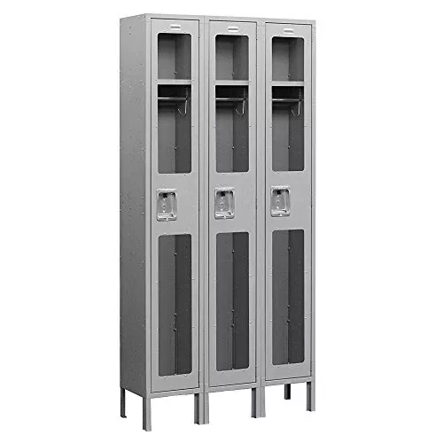 Salsbury Industries S-61368GY-U Single Tier 36-Inch Wide 6-Feet High 18-Inch Deep Unassembled See Through Metal Locker, Gray