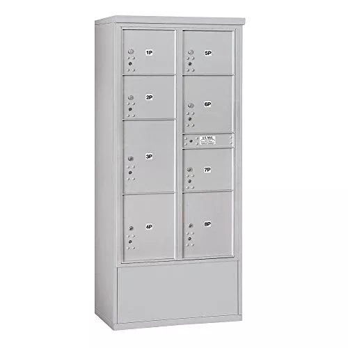 Salsbury Industries Salisbury Industries 3916D-8PAFU, Front Loading, Double Column, 4 PL3 PL4, 2 PL4.5's, 1 PL5, USPS Access, Aluminum Free Horizontal 4C Stand Alone Parcel Locker Mailbox