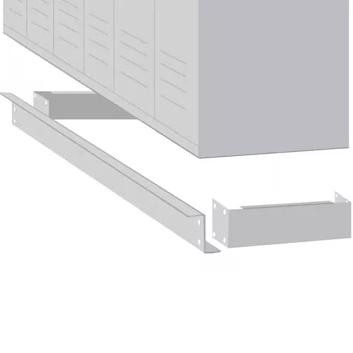 Salsbury Industries Zee Base Kit - 4 Inches High, 6 Foot Length - for 18 Inch Deep Metal Lockers (Includes 6 Foot Front Base, 2 End Bases, Corner Splicer and 4 Rear Legs) - Blue