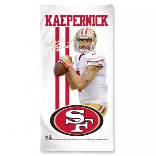 San Francisco 49ers Towel 30x60 Beach Style Colin Kaepernick Design CO - WinCraft