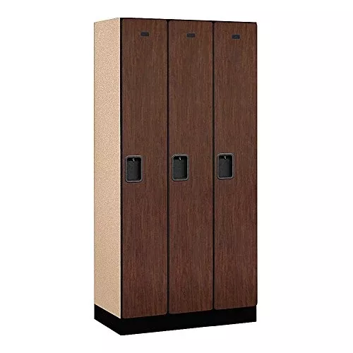 Single Tier 3 Wide Designer Locker Color: Mahogany, Size: 76" H x 36" W x 18" D