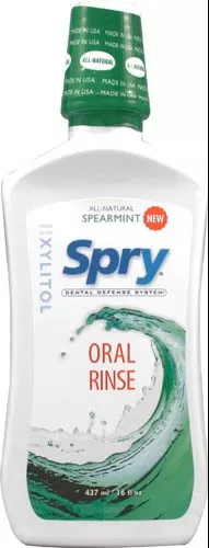 Spry Oral Rinse Spearmint- 16 Oz
