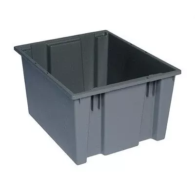 Stack and Nest Storage Tote (13" H x 15 1/2" W x 19 1/2" D) [Set of 6] Color: Gray
