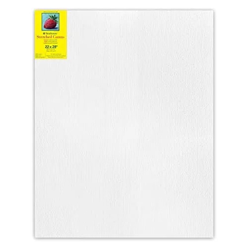 Strathmore 300 Series Stretched Canvas, Traditional Profile, 22x28 inches - Artist Canvas for Oil, Acrylic, Pouring & Mixed Media - 100% Cotton, Triple Primed