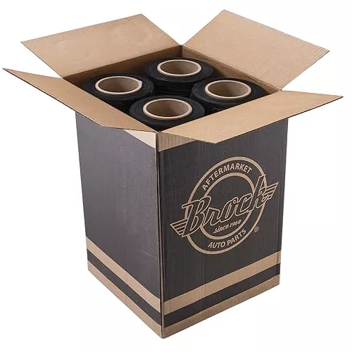 Stretch Wrap Film Black Industrial Strength 18 Inch X 1500 feet 80 Gauge 3 Inch Core 4 Rolls/Case Brock ADS3562C-BK