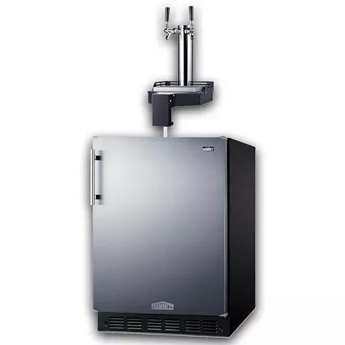 Summit 24" Cold Brew Kegerator, Floating Tap, Dual Tap Kit, No Drill Coffee Dispenser, ADA-Compliant, Panel Ready* - SBC58BLIFFLTWCFADA *Panel Is Not Included