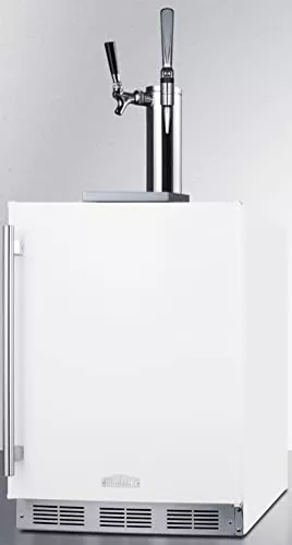 Summit 24" Nitro Cold Brew/Cold Brew Kegerator, Combination Dual Tap Kit, ADA Compliant, White - SBC58WHBIADACMTWIN