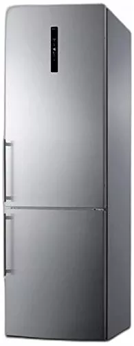 Summit 24" Refrigerator, 10.6 cu.ft Capacity Refrigerator - Freezer, Bottom Freezer, Ice Maker, Stainless Steel- FFBF249SS2IM