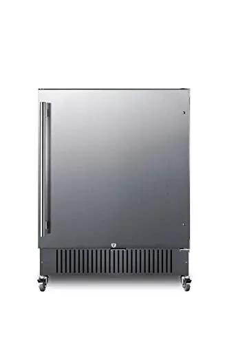Summit 27” Refrigerator, Built-in, Outdoor Refrigerator, 4.98 cu.ft. Capacity, Mobile Fridge, Stainless Steel- FF27BSSCAS