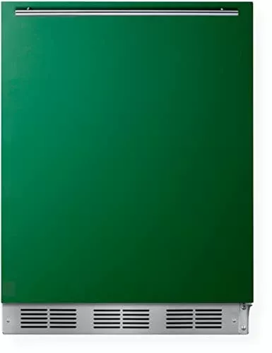 Summit Appliance BAR611WHGADA 24" Wide All-Refrigerator, Emerald Green Door, Professional Handle, Hidden Evaporator, Automatic Defrost, Adjustable Thermostat, Interior Light, ADA Compliant Design
