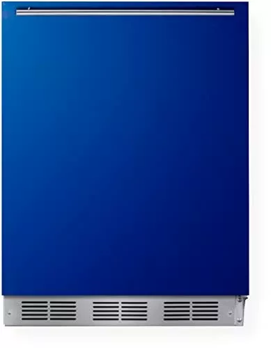 Summit Appliance BRF611WHB 24" Wide Refrigerator-Freezer, Cobalt Blue Door, Dual Evaporator Cooling, Cycle Defrost, Interior Light, Adjustable Thermostat, 5.1 cu.ft Capacity