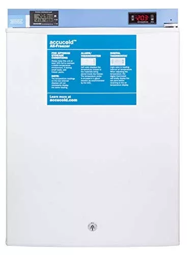 Summit Appliance FS30LPLUS2 Accucold Compact All-Freezer, 1.8 cu.ft Capacity, Manual Defrost, Wire Shelving, Adjustable Thermostat, Buffered Temperature Probe, NIST Calibrated Thermometer