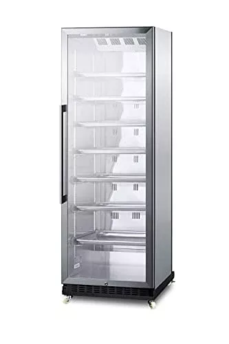 Summit Appliance SCR1401RICSS Full-Size Commercial Beverage Merchandiser with Self-closing Glass Door, Right Hand Door Swing, Sheet Pans and Adjustable Tray Supports, Stainless Steel Cabinet
