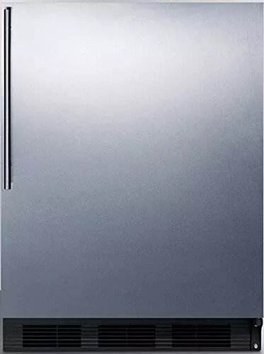 Summit CT663BKSSHVADA 24 Compact Refrigerator with 5.1 cu. ft. Capacity ADA Compliant Dual Evaporator Door Storage Wine Shelf Adjustable Glass Shelves in Stainless Steel
