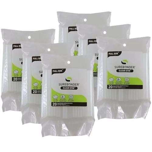 Surebonder Mini Size Hot Glue Sticks, 4-inch, Clear, 25 Per Pack, 12 Packs (FPRDT25-12)