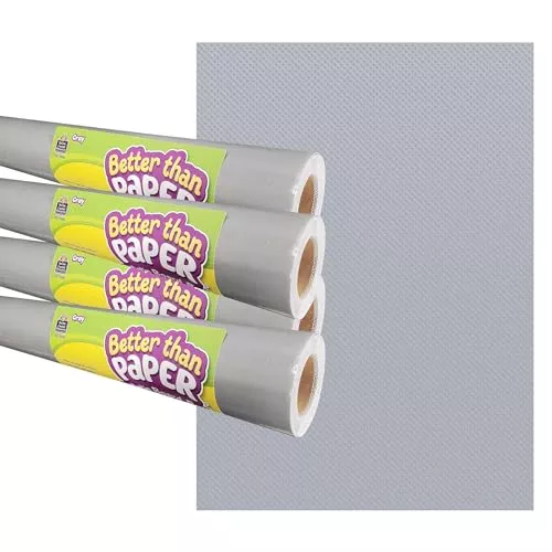 Teacher Created Resources Better Than Paper Bulletin Board Roll - 4 ft. x 12 ft. | Non-wooven Fabric - Gray Color | Pack of 4