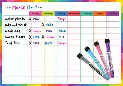 Teacher Created Resources Colorful Dry-Erase Magnetic Task Chart