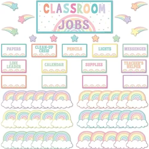 Teacher Created Resources Pastel Pop Classroom Jobs Mini Bulletin Board