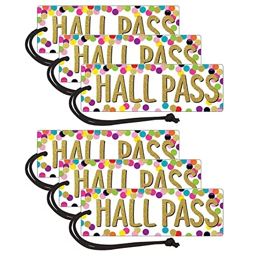 Teacher Created Resources TCR77394-6 Confetti Magnetic Hall Pass, Pack of 6