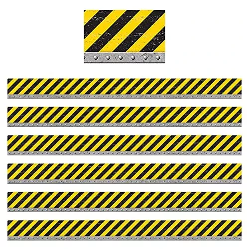 Teacher Created Resources Under Construction Straight Border Trim, 35 Feet Per Pack, 6 Packs