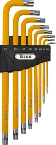 Titan 12733 Extra-Long Arm Triple Square Key Set - 8 Piece