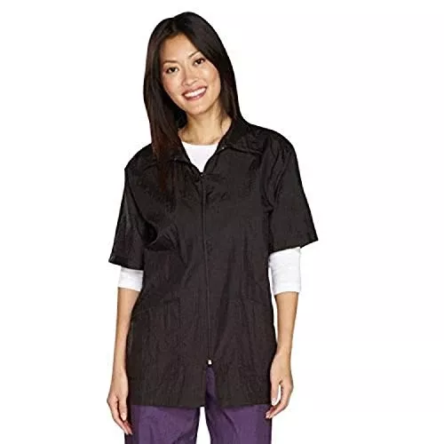 Top Performance Grooming Jackets - Versatile All-Around Shirt Style Jackets for Professional and Amateur Groomers - Black, Medium