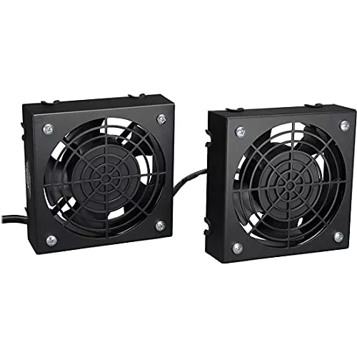 Tripp Lite Wall-Mount Roof Fan Kit, 2 High-Performance Fans, 120V, 210 CFM, 5-15P Plug, 2-Year Warranty (SRFANWM)