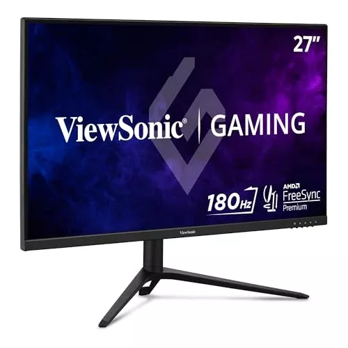 ViewSonic VX2728J 27 Inch 1080p IPS Gaming Monitor with 180Hz, 0.5ms, FreeSync Premium, NVIDIA G-Sync Compatible, Advanced Ergonomics, HDMI, and DisplayPort Inputs